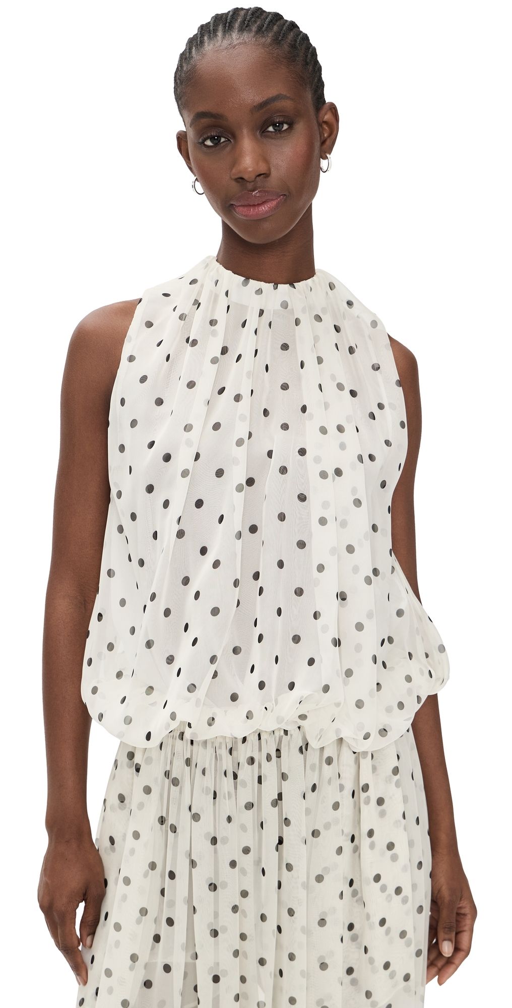 MSGM Polka Dot Top Black 42