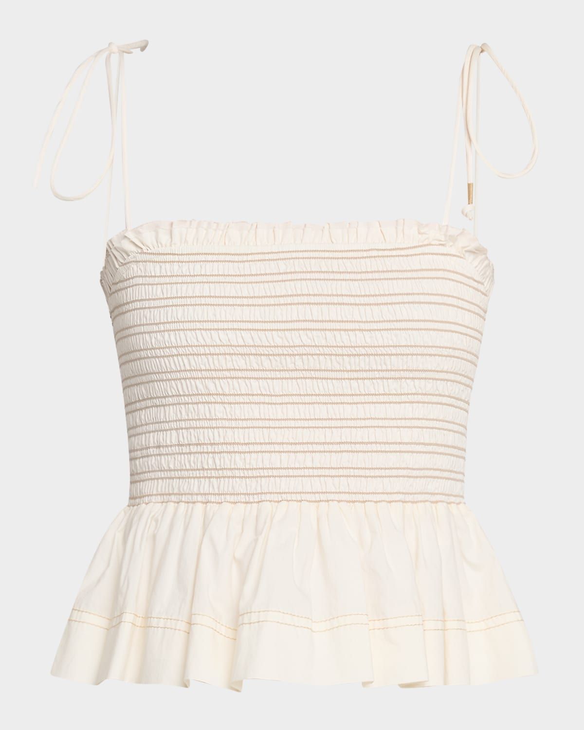 Ophelia Smocked Sleeveless Peplum Top