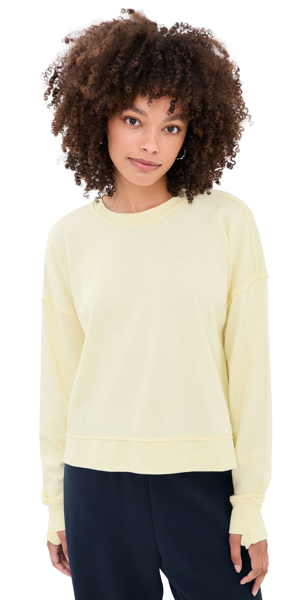Sweaty Betty After Class Crop Sweatshirt Butterscotch Yellow XS