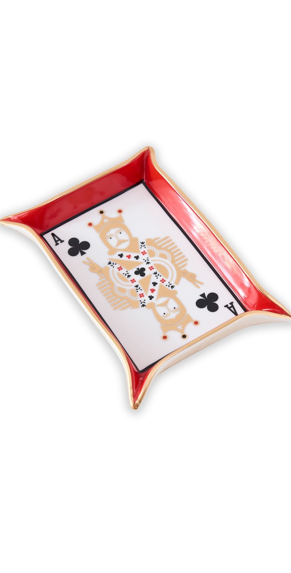 Jonathan Adler Dealer's Choice Valet Tray Red/White/Black/Brass One Size