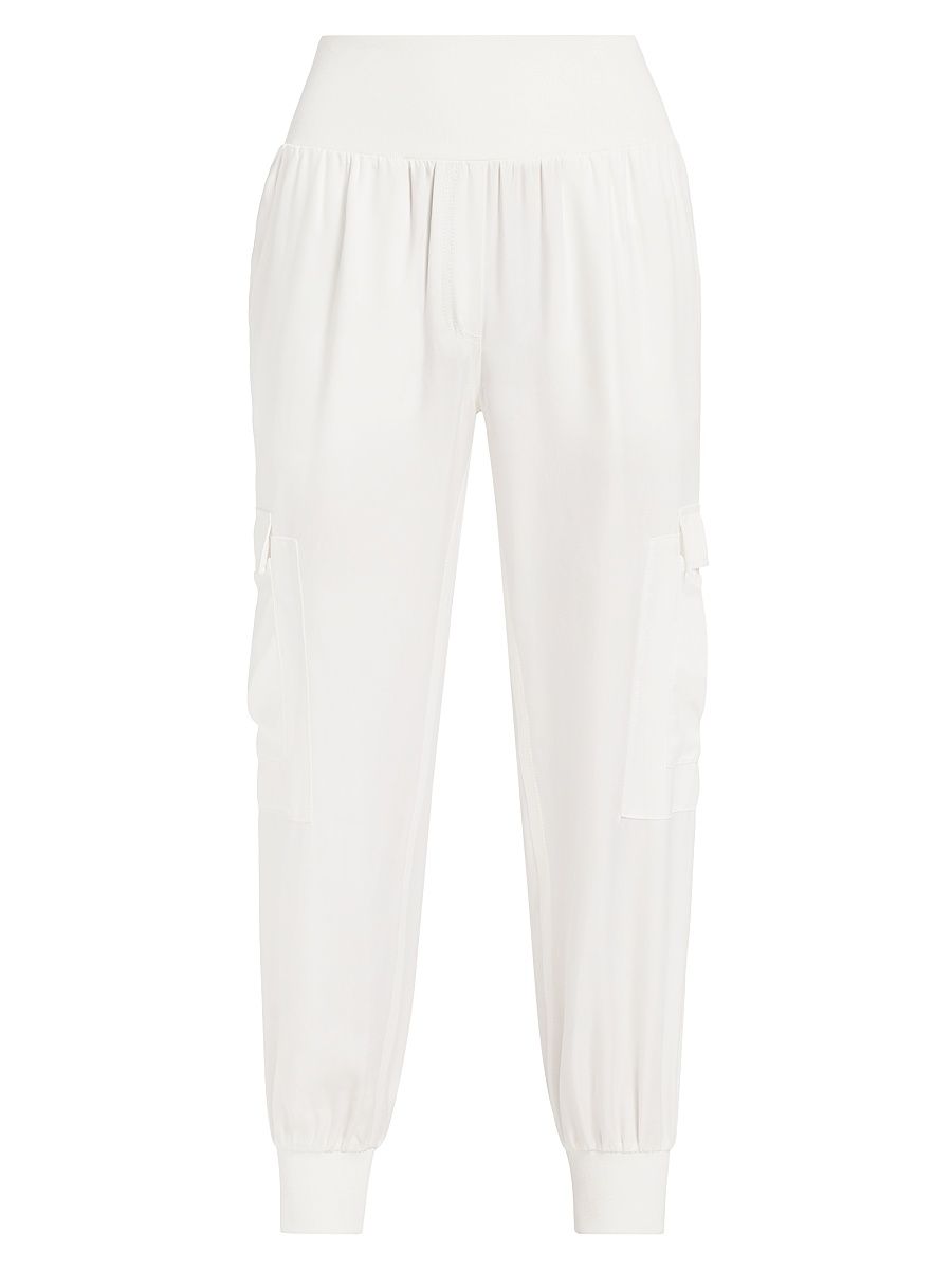 Women's Giles Twill Cargo Joggers - Ivory - Size XL