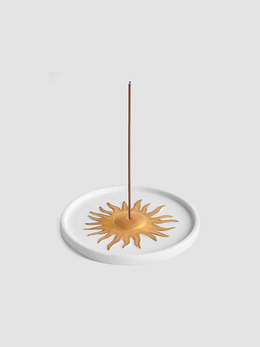 Soleil Incense Holder - White Gold