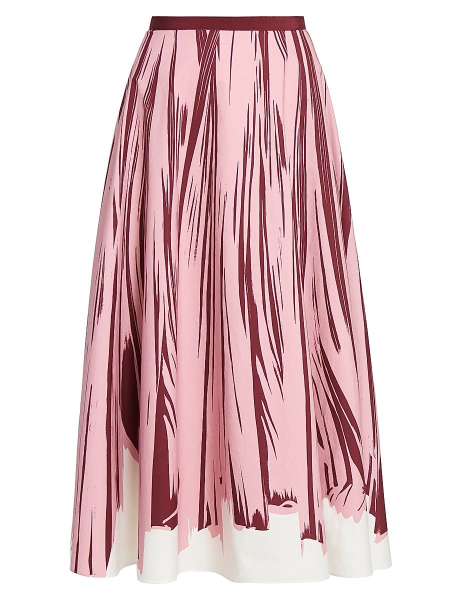 Giambattista Valli Women's Brush Stroke Knit Maxi Skirt - Red Rose - Size 0