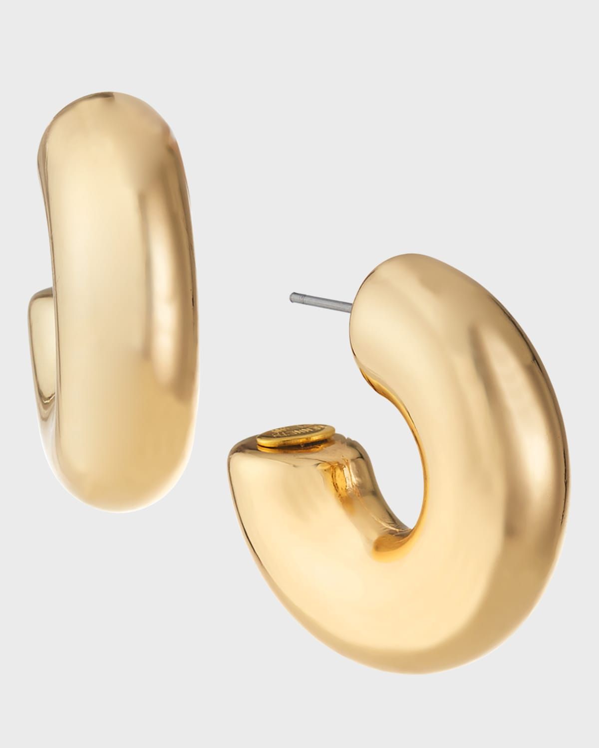 Polished Chubby Hoop Earrings, Gold