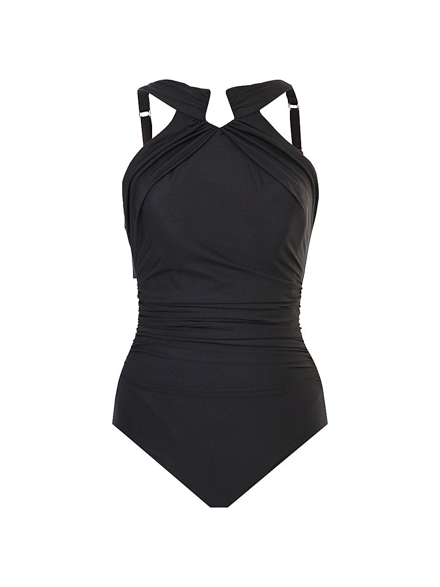 Women's Rock Solid Aphrodite One-Piece Swimsuit - Black - Size 16
