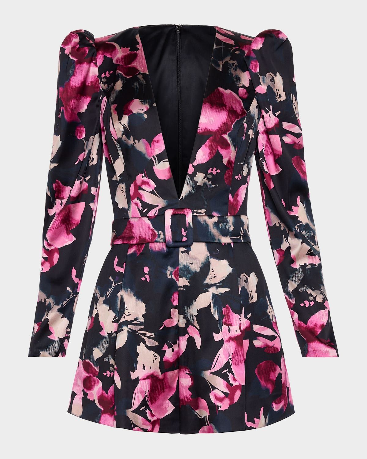 Ravenna Floral Plunging Long-Sleeve Romper