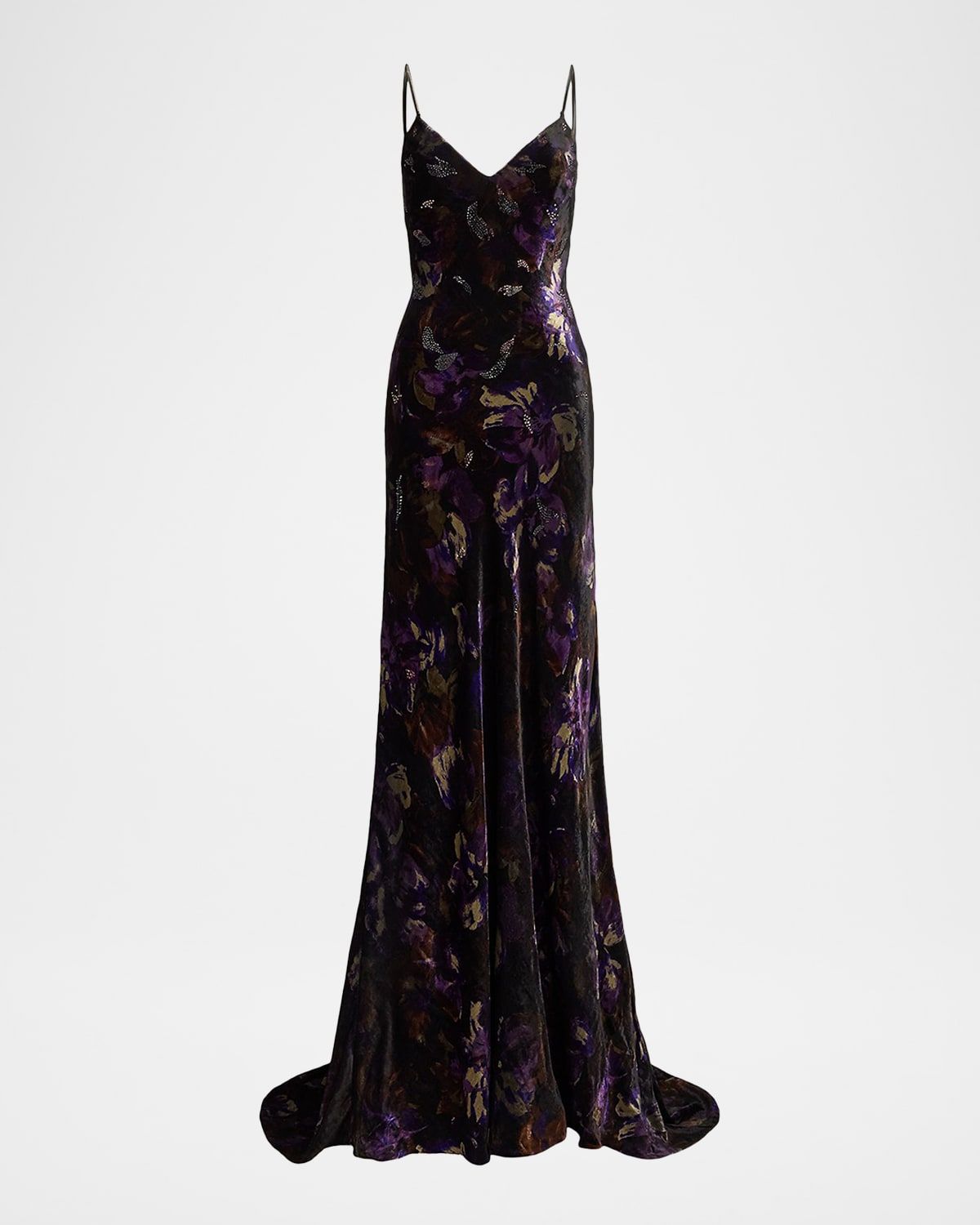 Shayna Garden Velvet Sleeveless Gown