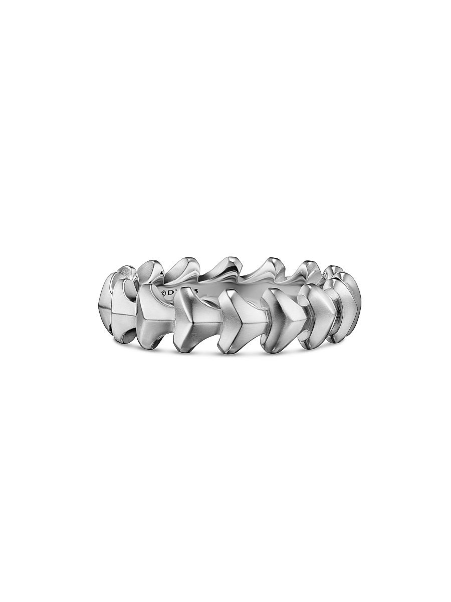 Men's Armory Band Ring in Sterling Silver, 6.2MM - Silver - Size 10