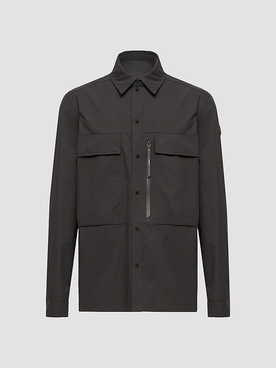 Men's Zip-Up Shacket - Black - Size XL