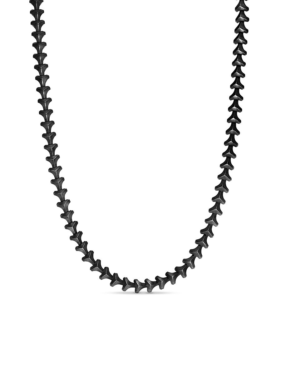 Men's Armory Necklace in Titanium - Black - Size 24