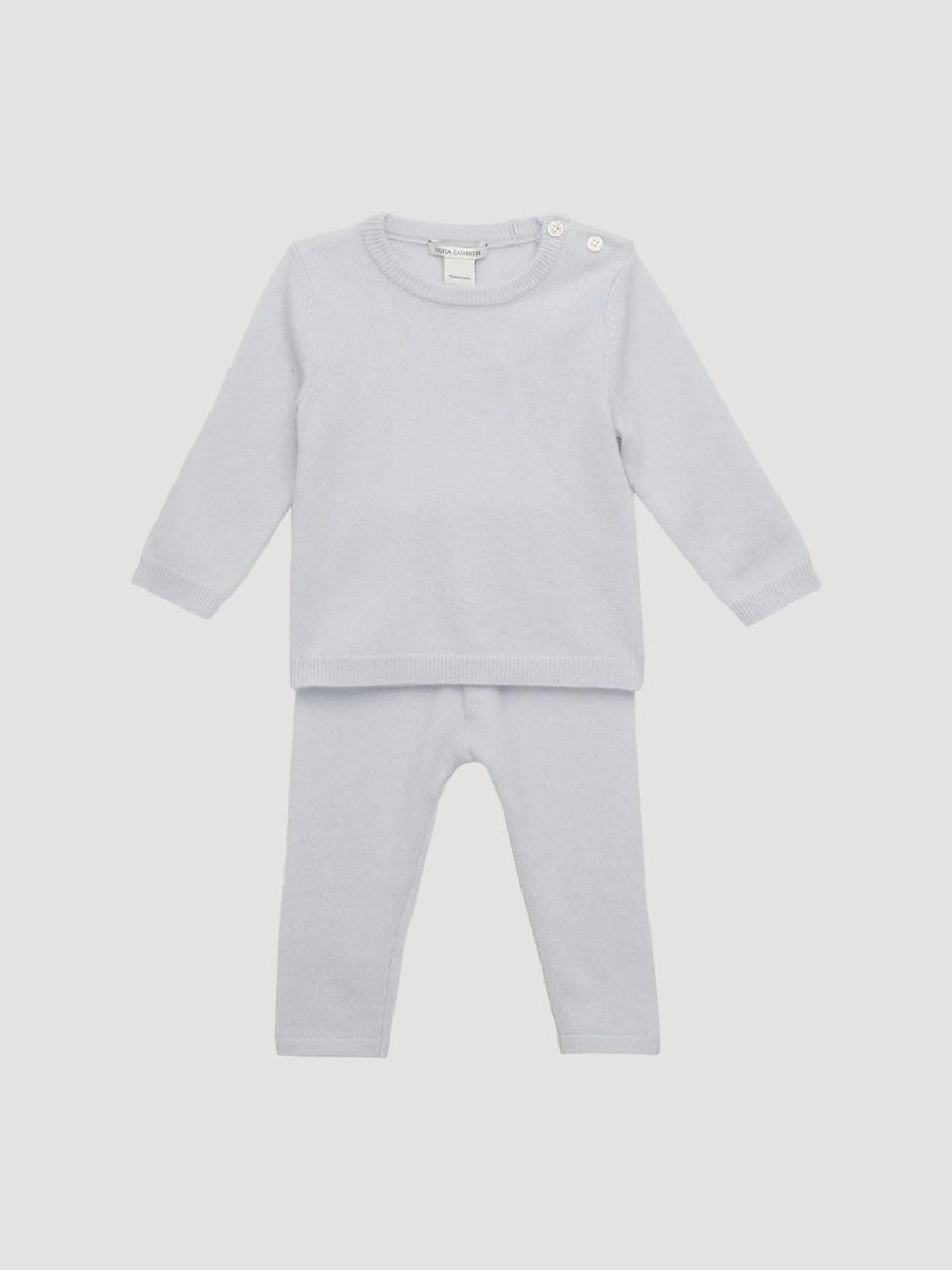 Sofia Cashmere Unisex Baby's Cashmere Sweater & Pants Set - Blue - Size 9 Months