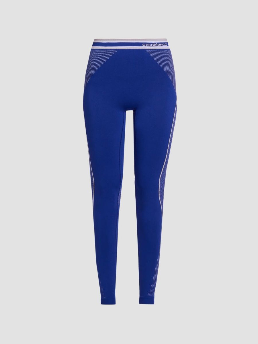 Casablanca Women's Logo Stretch Seamless Leggings - Seamless Blue - Size Large