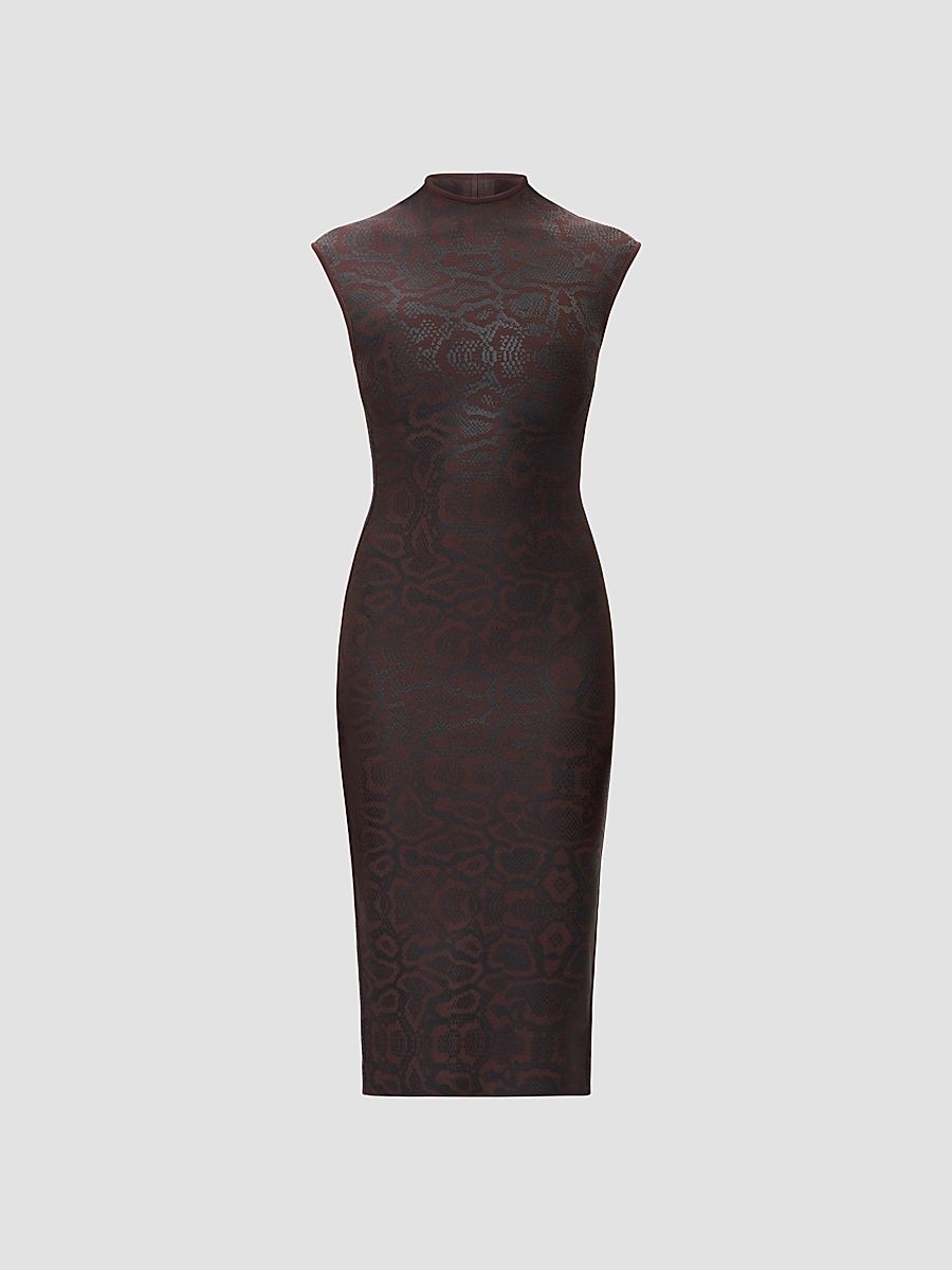 Women's Anita Printed Sheath Midi Dress - Walnut Foil - Size XS