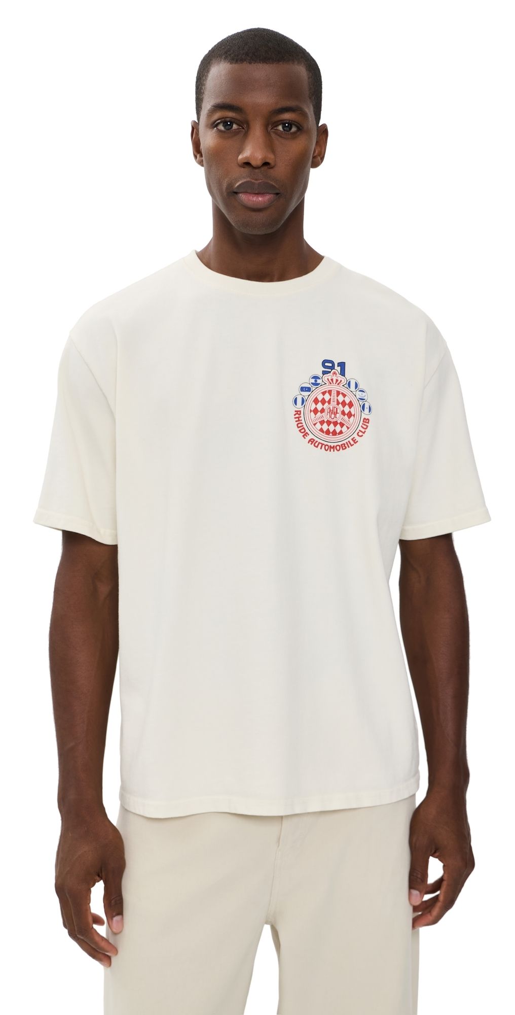 Rhude Rhude Automobile Club Tee Vintage White / Red / Blue S