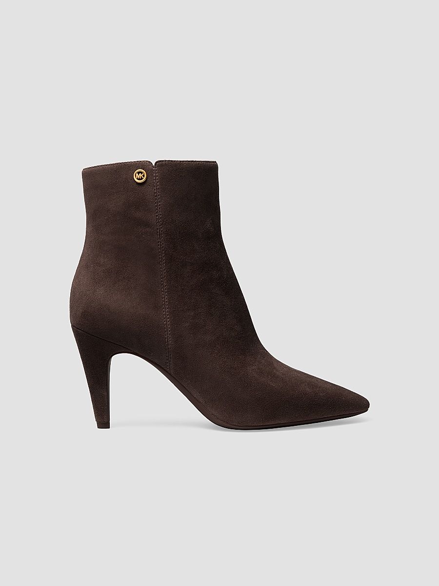 Women's Daniela 76MM Suede Booties - Chocolate - Size 5