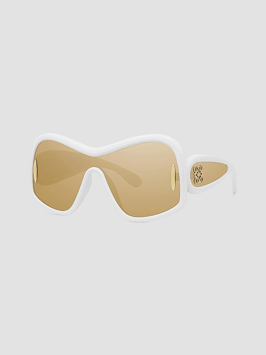 LOEWE Women's Fashion 144MM Mask Sunglasses - Ivory Brown Mirror