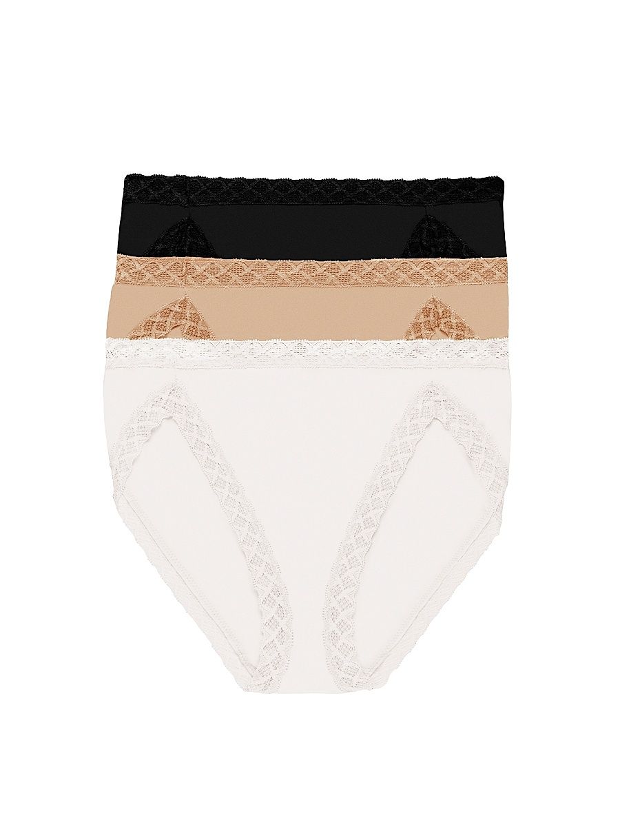 Women's Bliss Cotton French Cut Brief 3 Pack - Black Cafe White - Size XXL