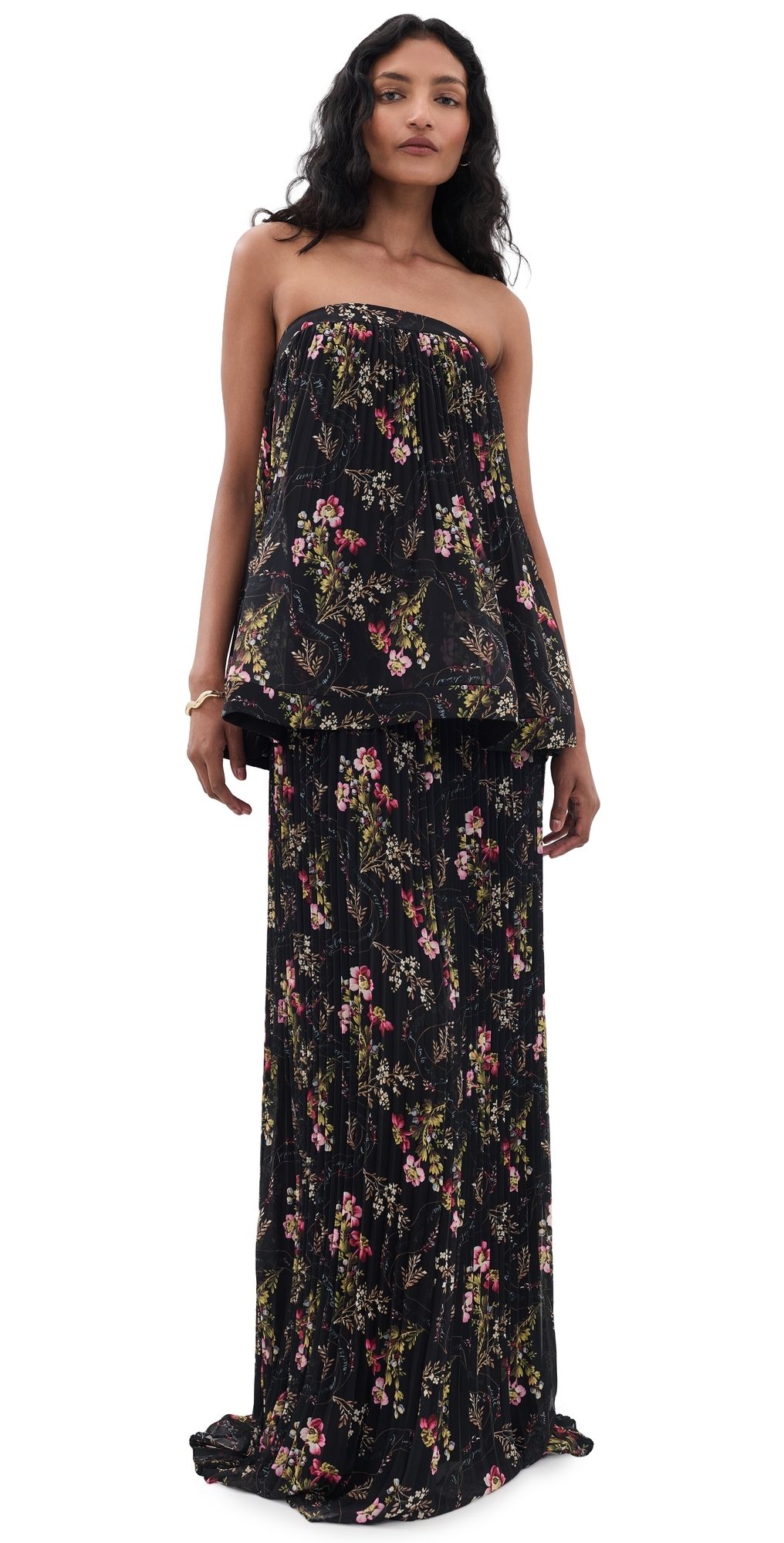 Cinq à Sept Love Letter Floral Rosaline Gown Black multi 0