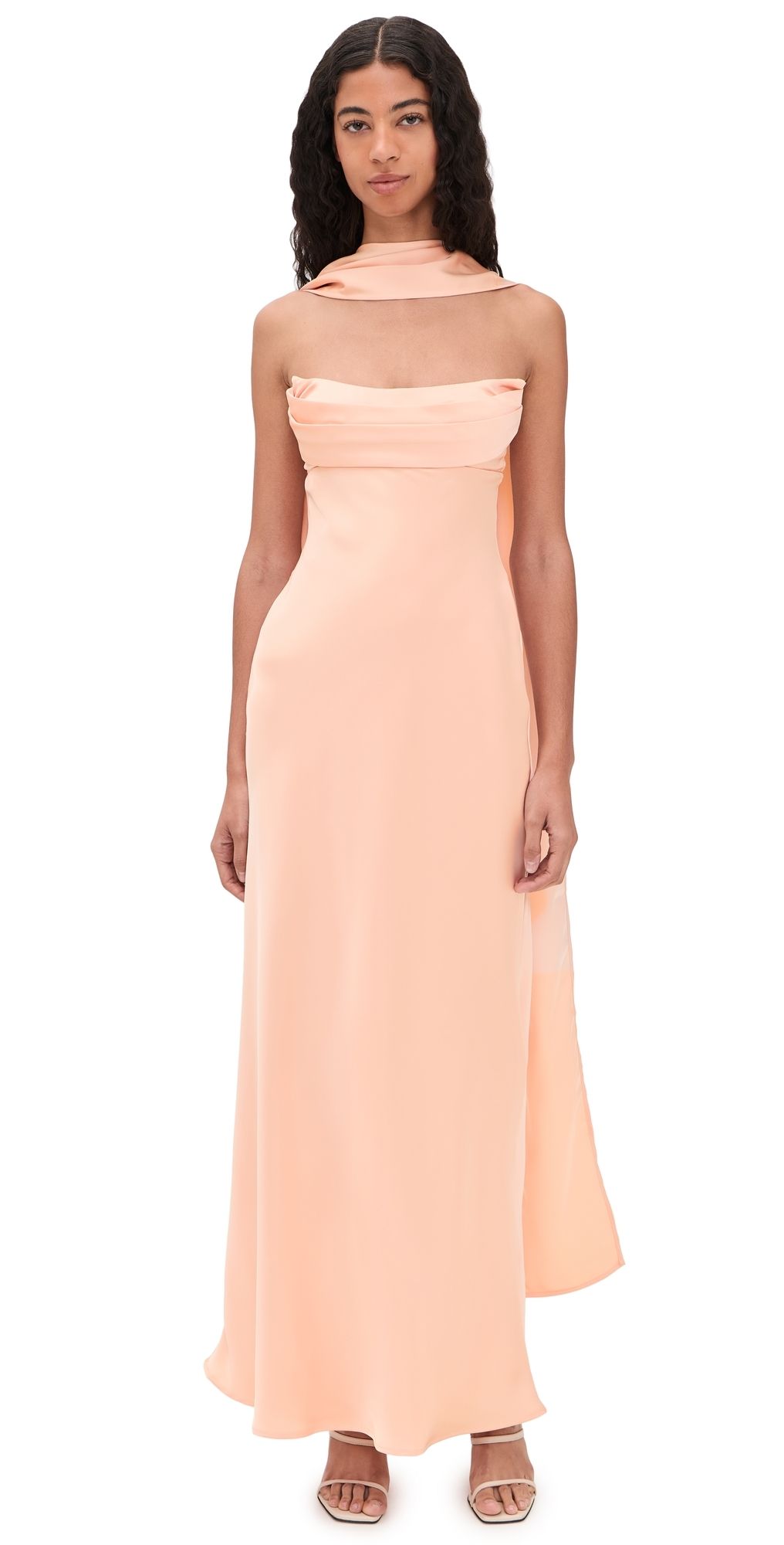 Runaway the Label Madeleine Strapless Maxi Dress Peach XL