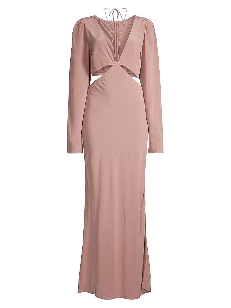 Women's Summer Reverie Chloe Crêpe De Chine Cut-Out Maxi Dress - Antler - Size 8