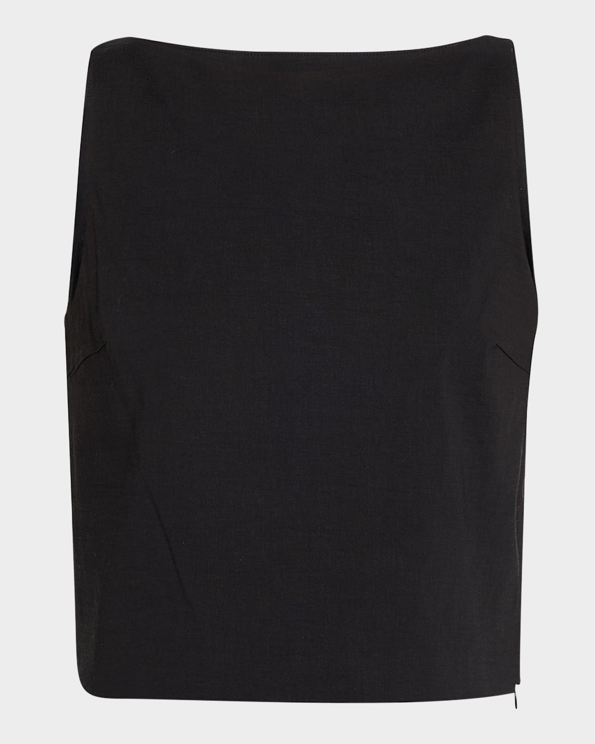 Sleeveless Bateau-Neck Top