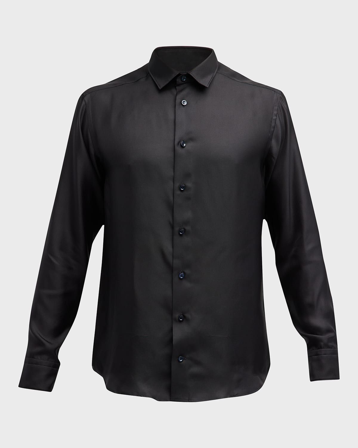 Men & apos;s Slim-Fit Silk Dress Shirt