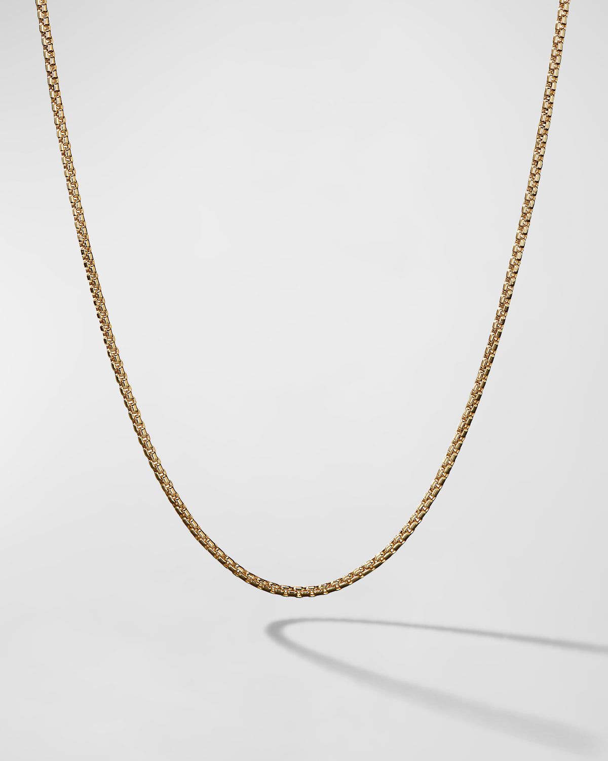 Box Chain Necklace in 18K Gold, 1.7mm, 18"L