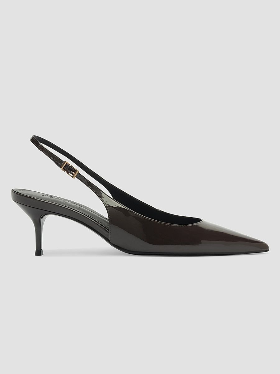 Women's Paola 65MM Patent Leather Slingback Pumps - Dark Brown - Size 11