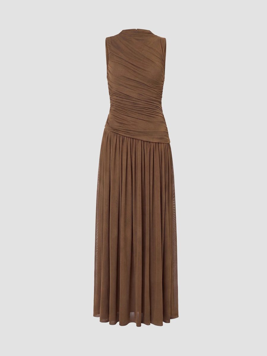 Nicholas the Label Women's Misha Asymmetric Sleeveless Maxi Dress - Olive - Size 0