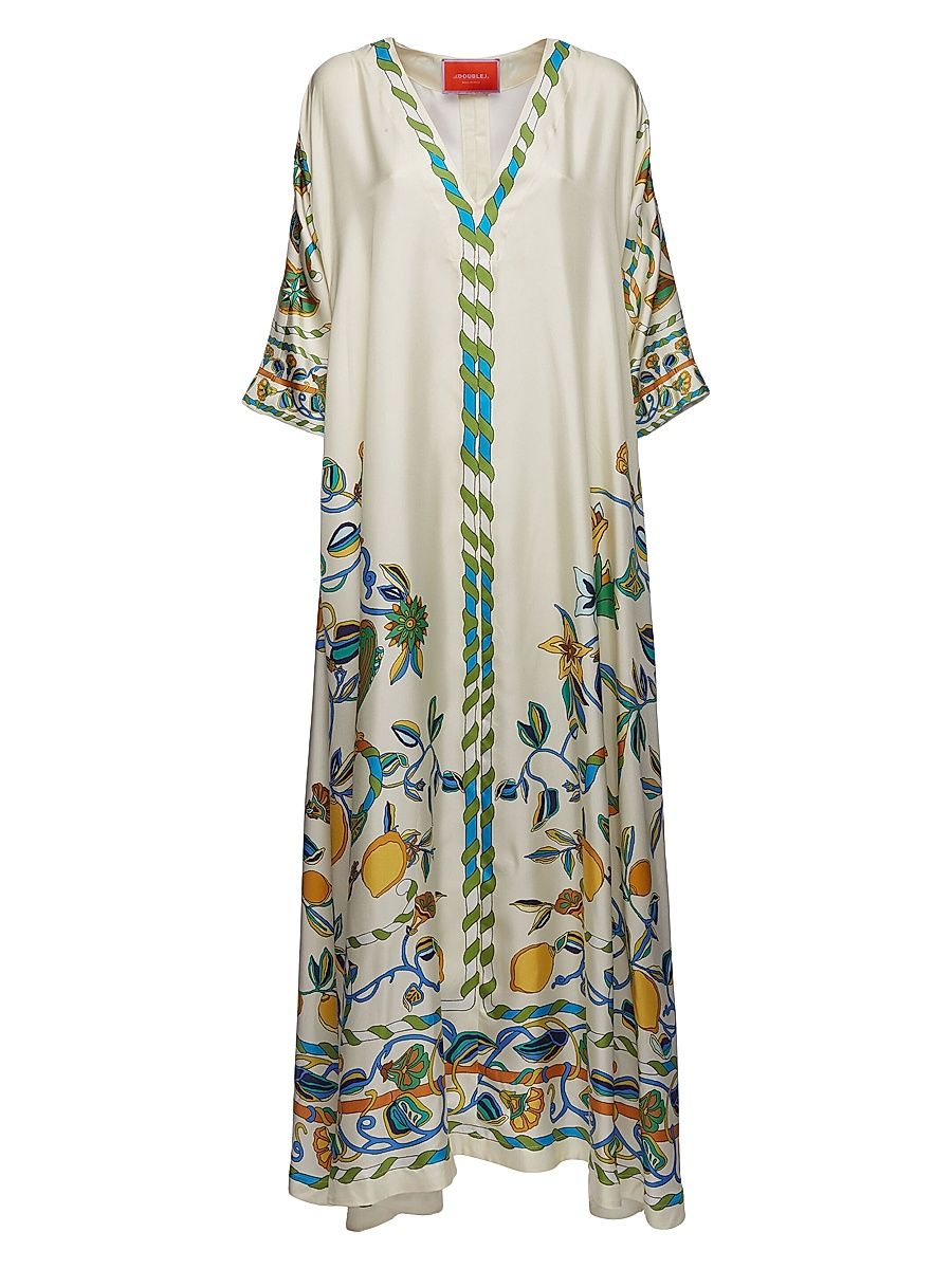 Women's Muumuu Dress - Borboni Placee White - Size XS