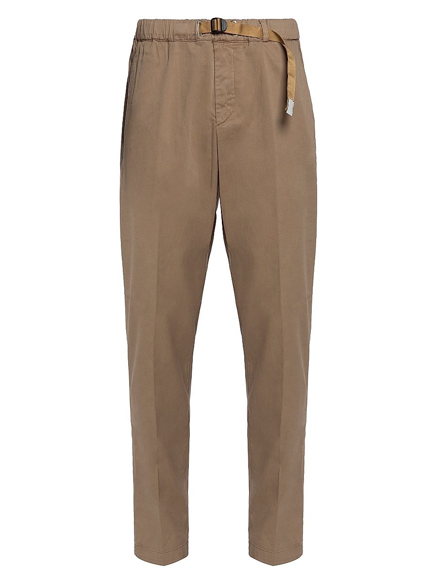 Men's Cotton-Blend Mid-Rise Tapered-Leg Pants - Dark Taupe - Size 34