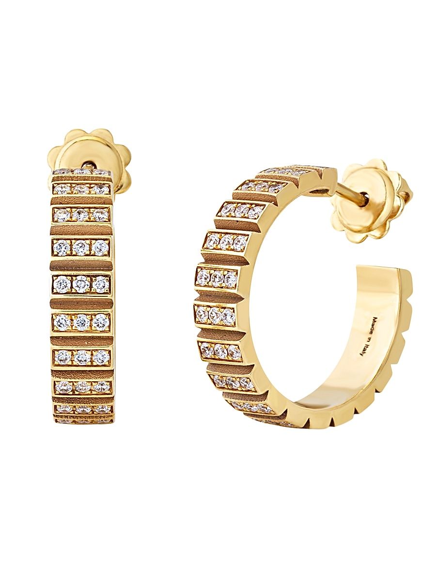 Women's Riflessi 18K Yellow Gold & 0.96 TCW Diamond Hoop Earrings - Yellow Gold