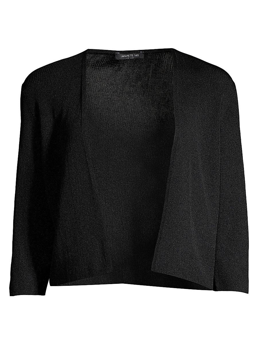 Women's Open-Front Cropped Cardigan - Black - Size XS
