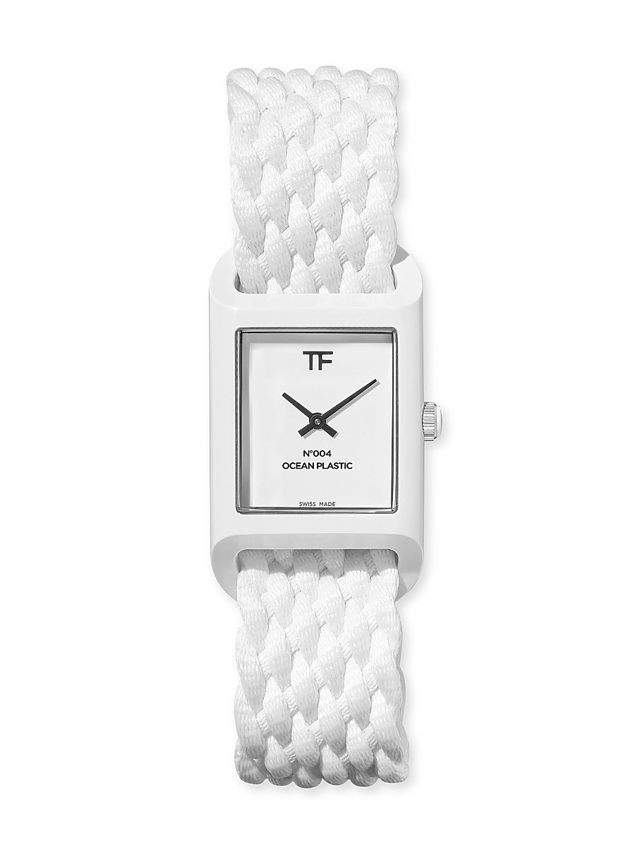 Men's N.004 Ocean Plastic Watch with Black Ocean Plastic Braided Strap - White