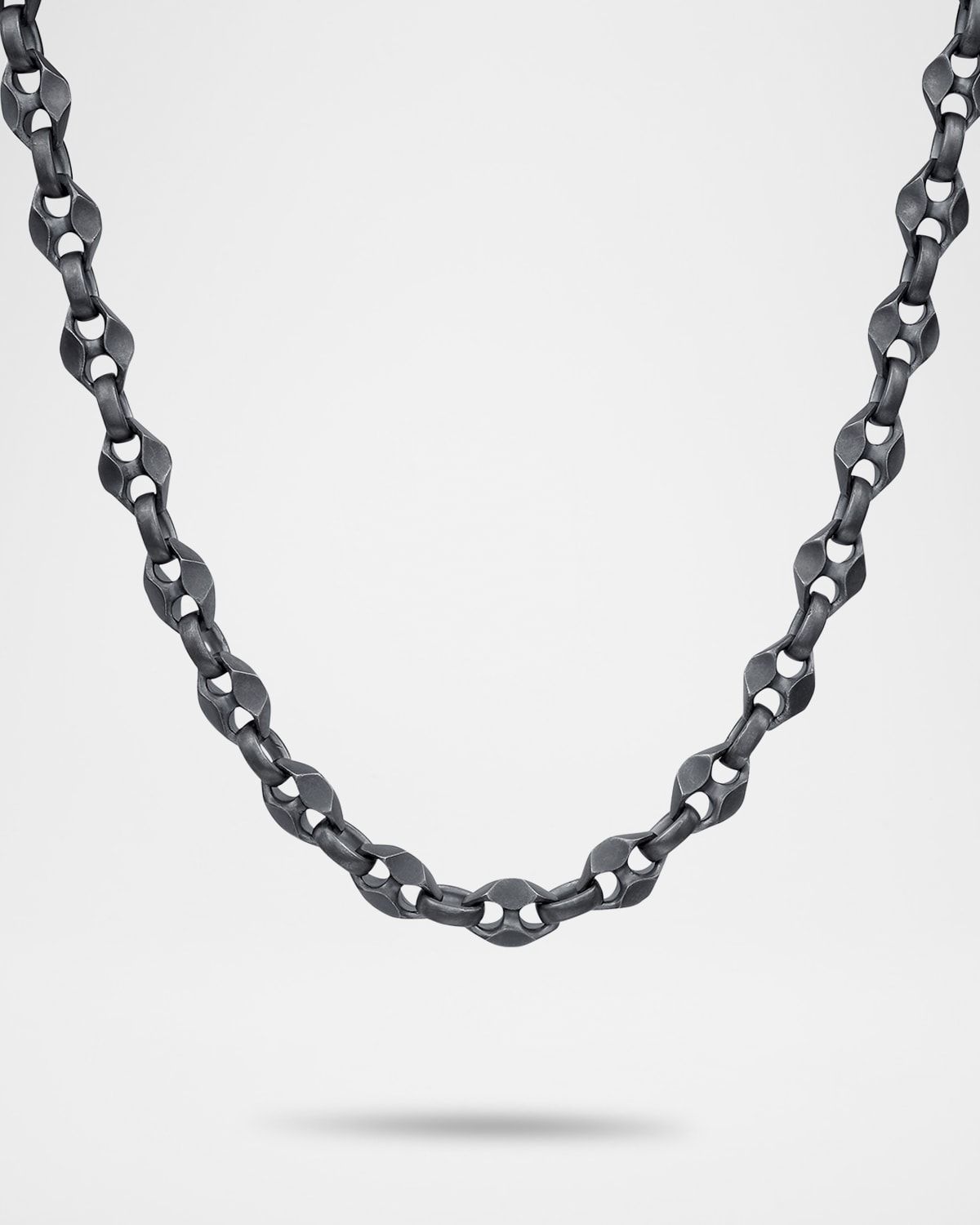 Men & apos;s Ulysses Oxidized Sterling Silver Faceted Link Necklace, 22.5"L