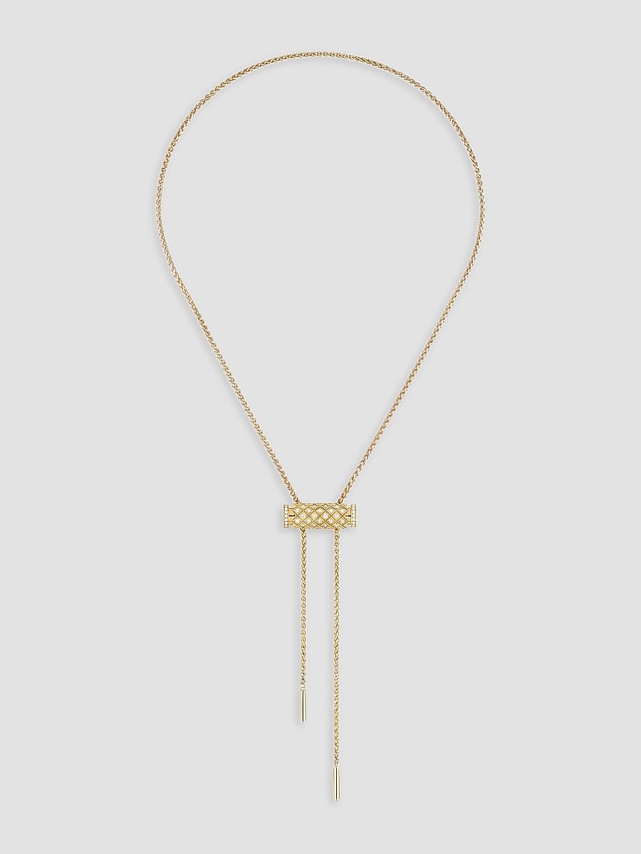 Women's Latch 18K Yellow Gold Full Pave Pendant Necklace - Yellow Gold