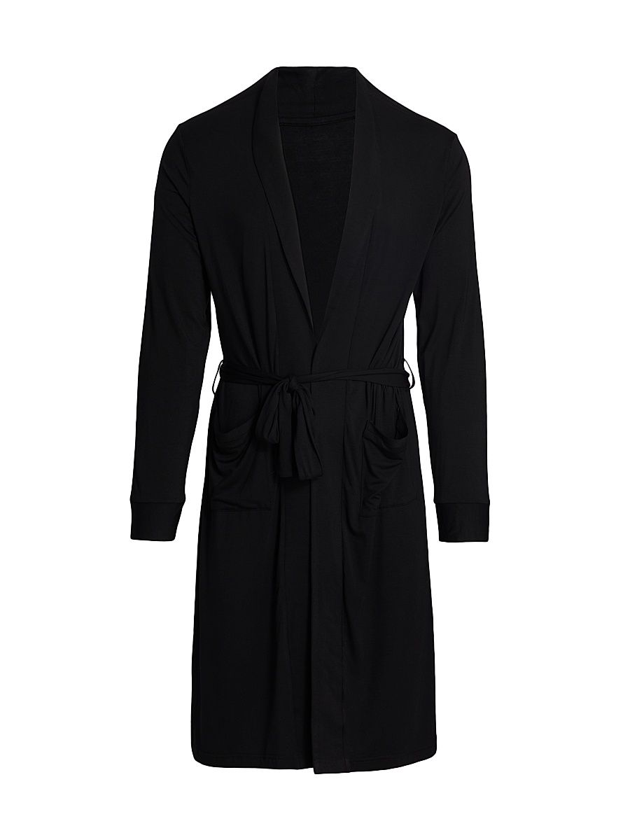 Men's COLLECTION Modal-Blend Robe - Moonless Night - Size Large
