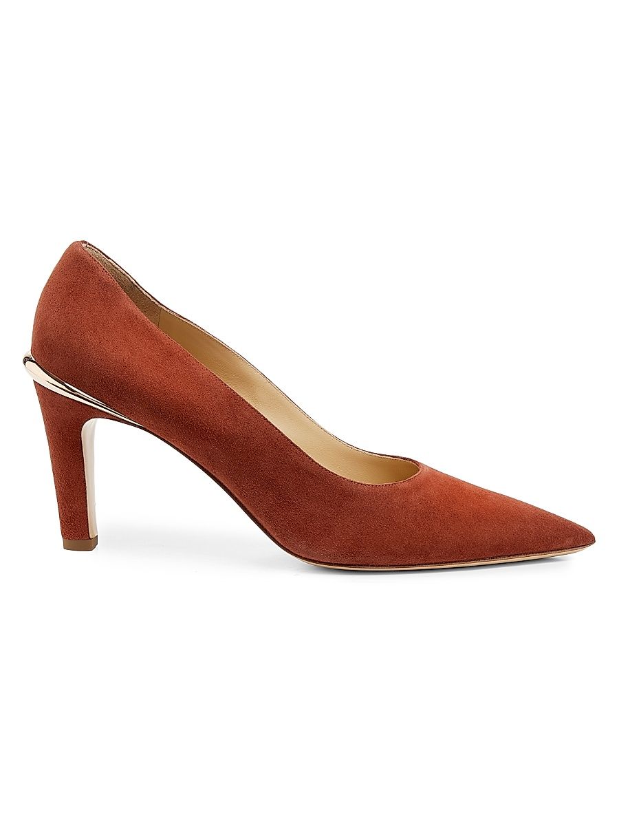 Women's Aura 75MM Suede Pumps - Burnt Sienna - Size 11