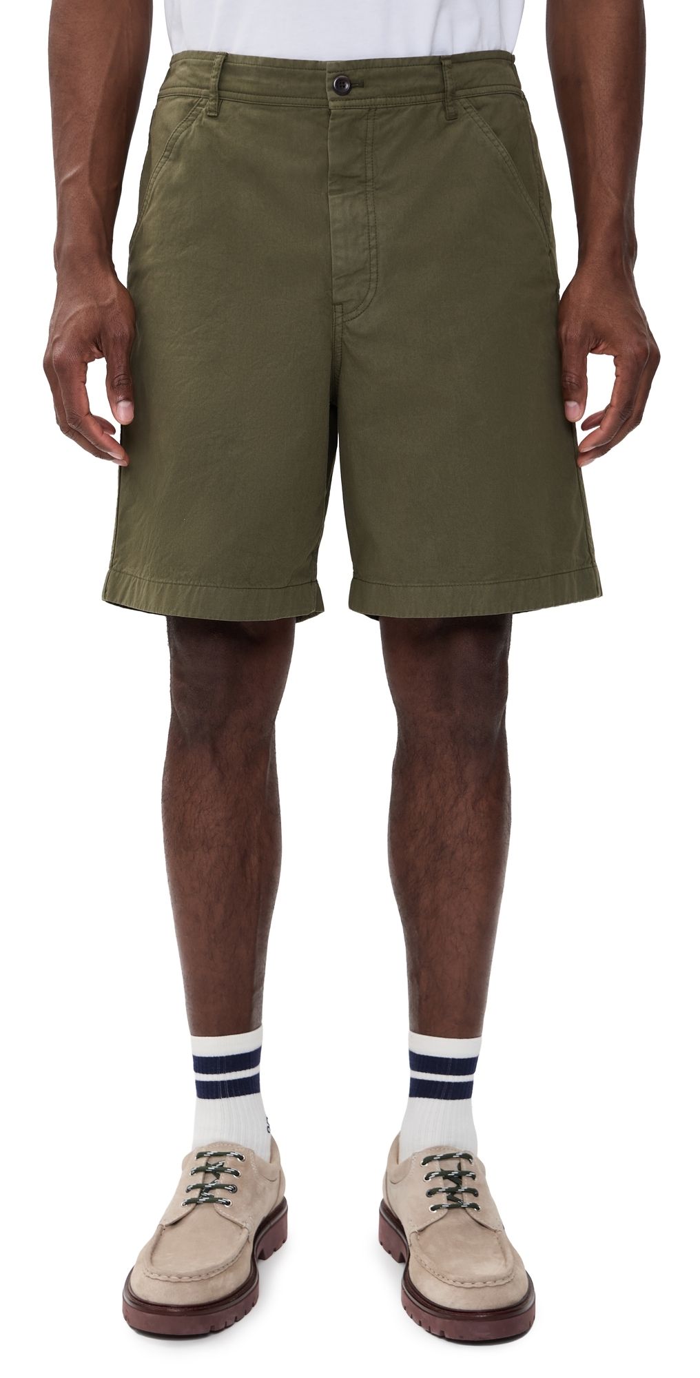 Norse Projects Kvitfjell Relaxed Cotton Twill Shorts Olive Night L