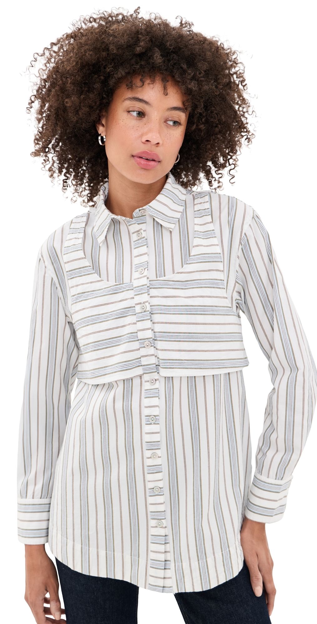 Damson Madder Valeria Double Layered Button Down Shirt Multi 4