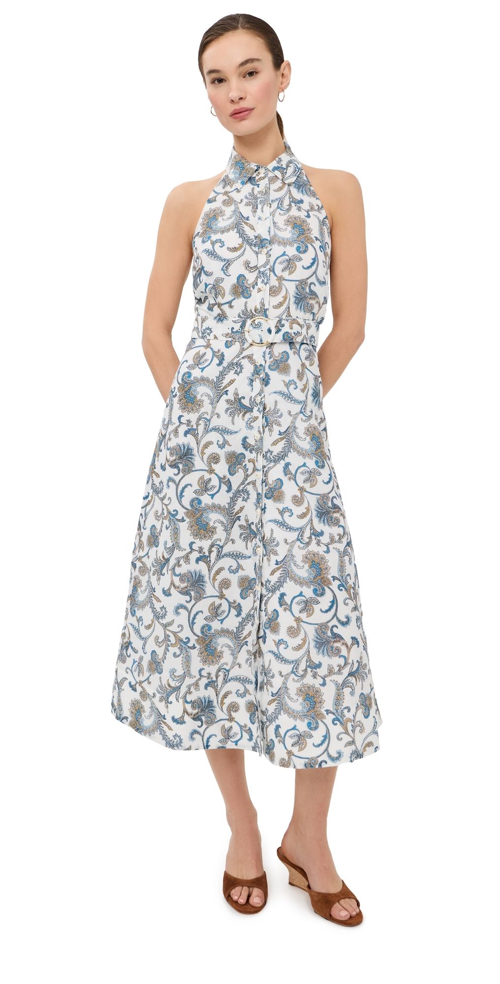 Veronica Beard Mackey Dress with Smocking Dove Multi 14