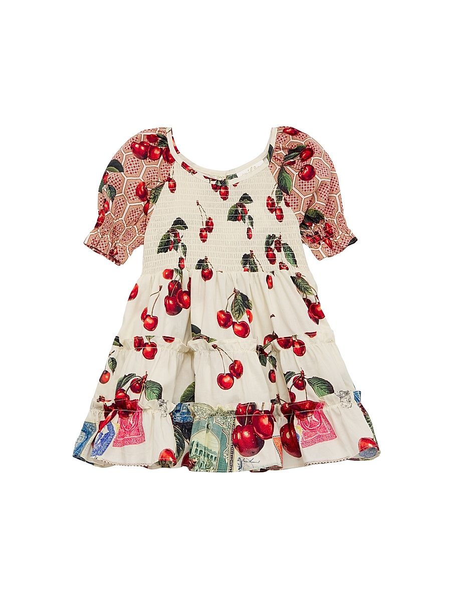 Baby Girl's & Little Girl's Cherry Tiered Puff Dress - Notes From The Road - Size 12 Months