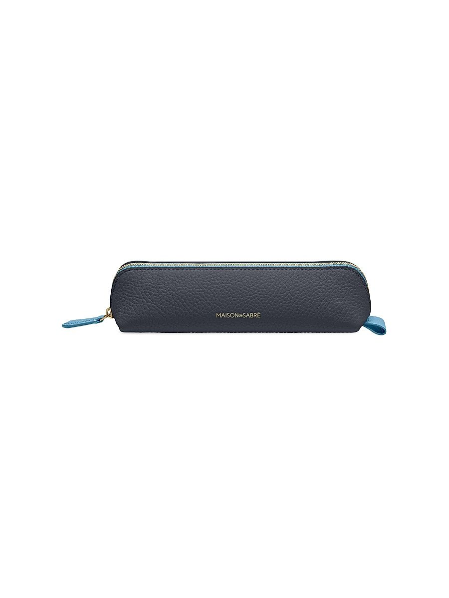 Maison de Sabre Leather Pencil Case - Graphite Sky