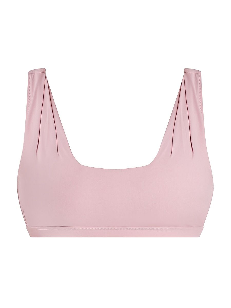 Women's Como Pleated Bikini Top - Pink - Size Small