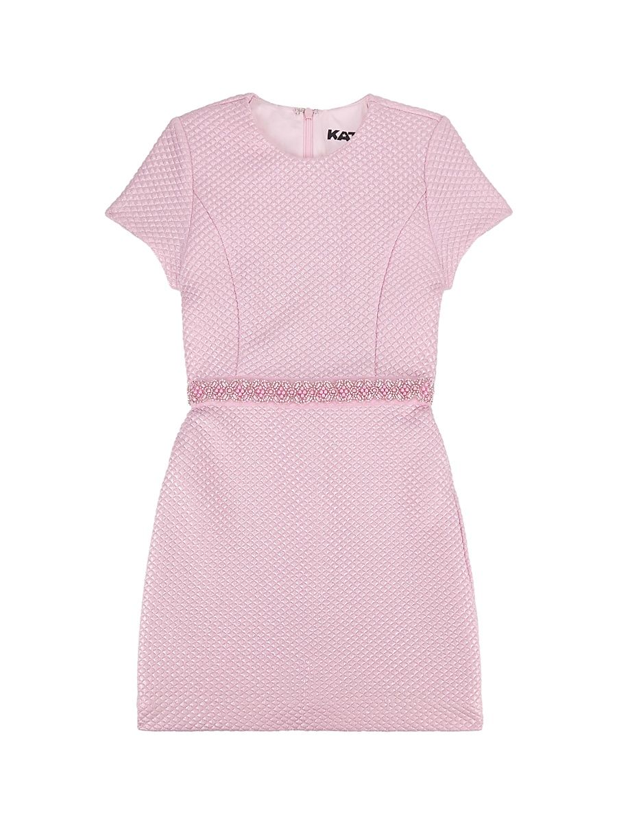 Girl's Sylvie Quilted Dress - Pink - Size 14