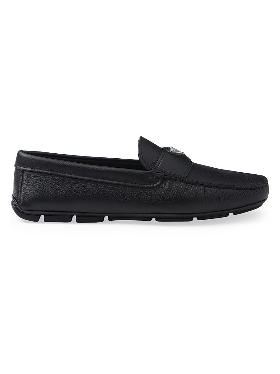 Men's Leather Driving Shoes - Black - Size 8.5