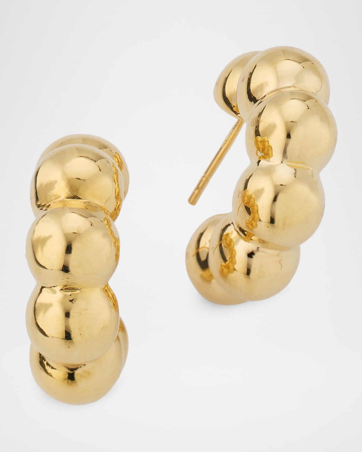 14K Bubble Hollow Hoop Earrings, 23mm