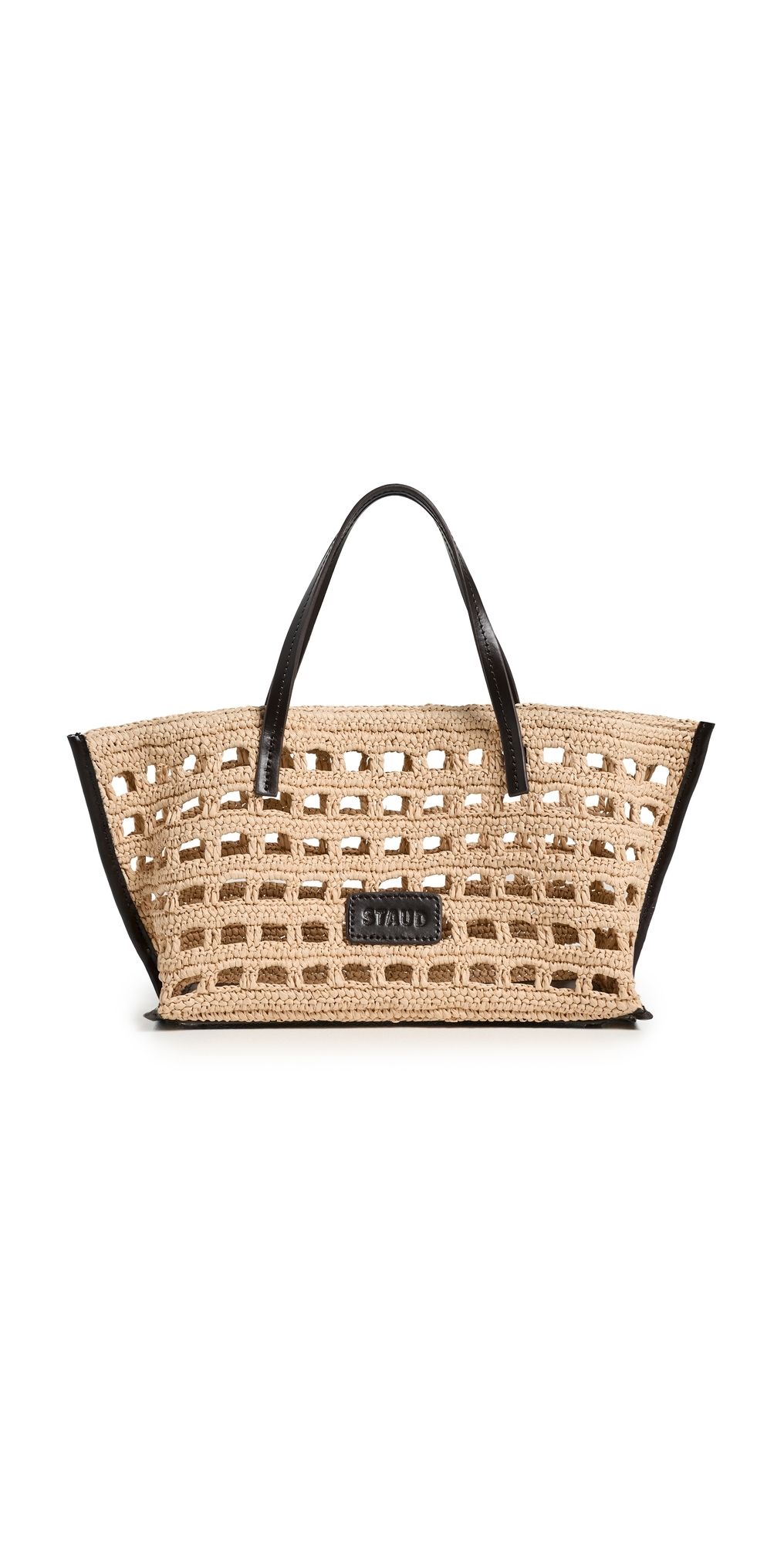STAUD Christos Mini Tote Raffia Crochet One Size