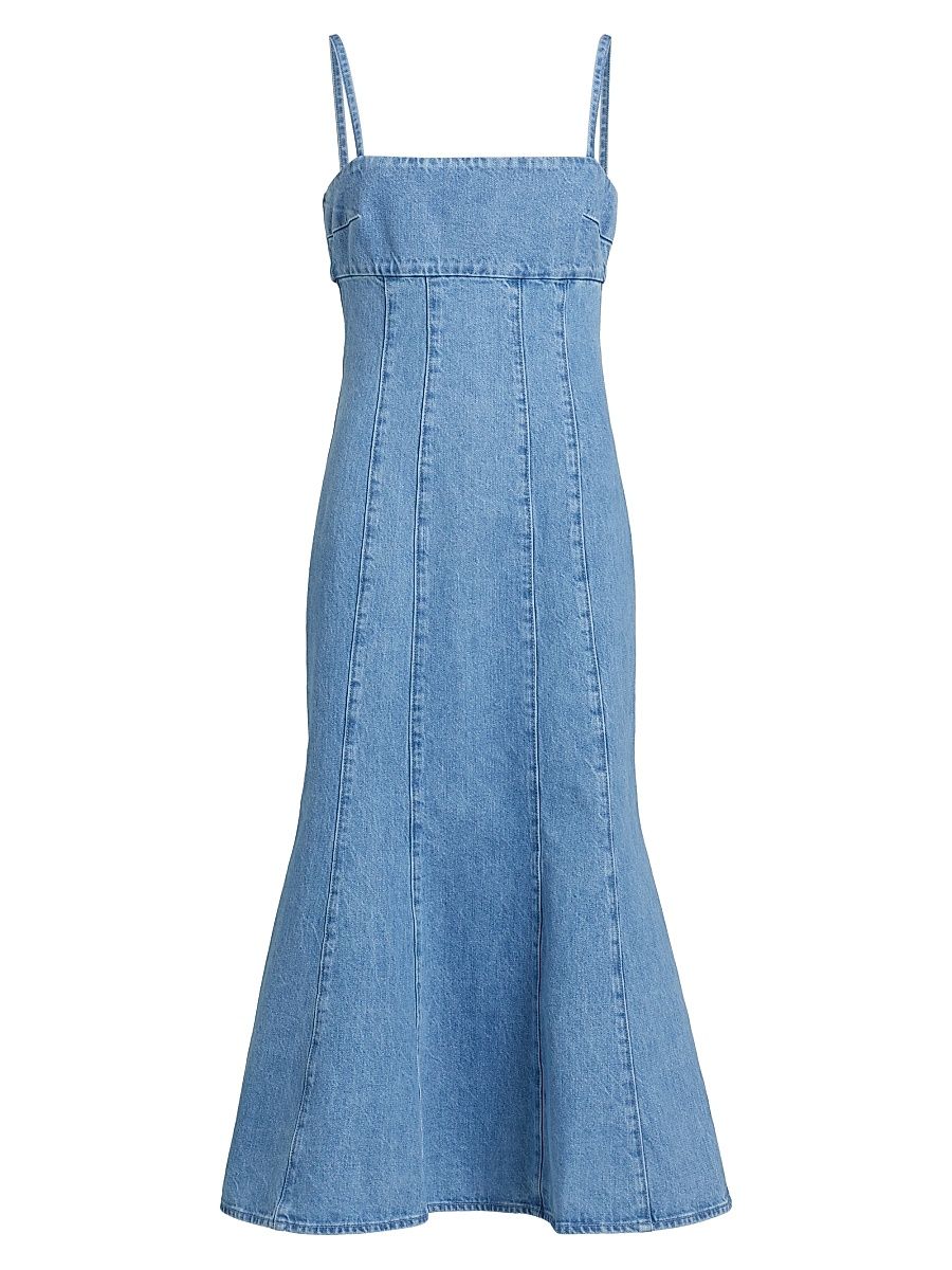 Women's Josephine Denim Midi-Dress - Light Wash - Size 10