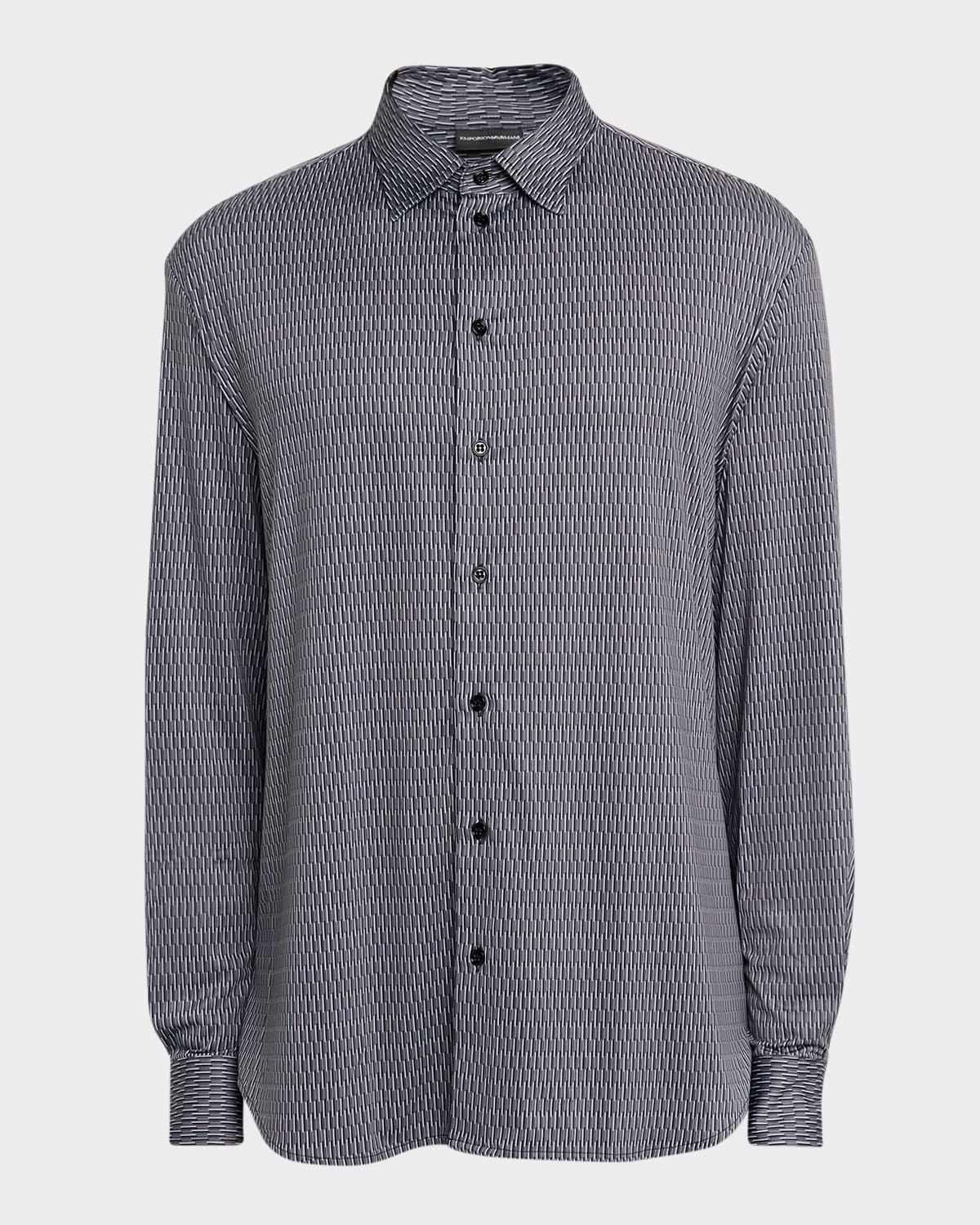 Men & apos;s Geometric Stretch Sport Shirt